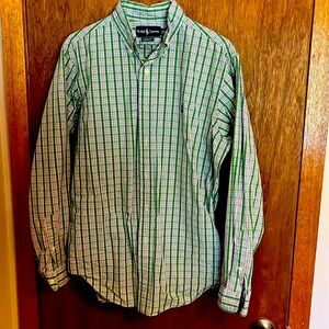 Ralph Lauren Men’s Dress Shirt Medium Green Plaid